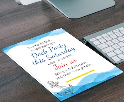 Great Papers Ocean Nautical Anchor Everyday Letterhead, Multicolored, 50 Sheets/Pack (2025015)