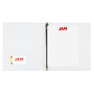 JAM Paper 1/2" 3-Ring Flexible Poly Binder, Clear (PB75237CL)