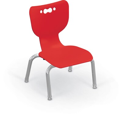 MooreCo 10 Hierarchy Student Chair with 4 Legs, Red/Chrome Base (703673561846)