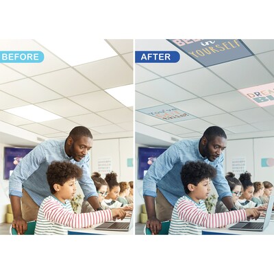 Teacher Created Resources Calming Covers Ceiling Light Filters, 2' x 4', Be Positive, 4/Pack (TCR20143)