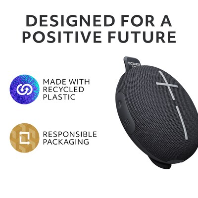 Logitech ULTIMATE EARS MINIROLL Ultra-Portable Bluetooth Speaker, Waterproof, Gentle Black (984-002015)