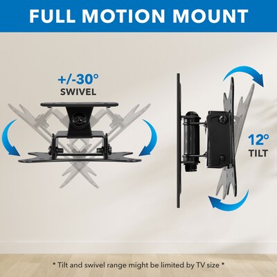 Mount-It! Compact Full Motion TV Wall Mount For TVs up to 50", Holds up to 44lbs. (MI-2829XL)
