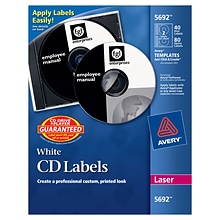 Avery Laser Media Labels, White Matte, 40 Disc and 80 Spine Labels/Pack (5692)