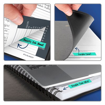 2027 AT-A-GLANCE 8.5" x 11" Calendar Year Daily Appointment Book, Faux Leather Cover, Black, 2/Set (70-212-05-27)