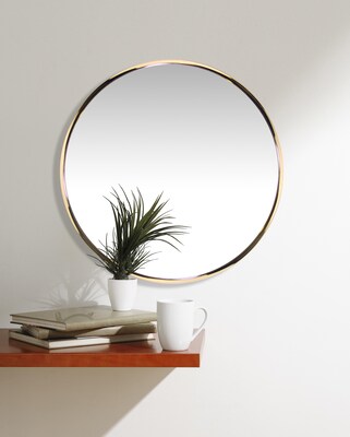 Infinity Instruments Franc Decorative Wall Mirror, Metal, 17.5"Dia. (15462GD)