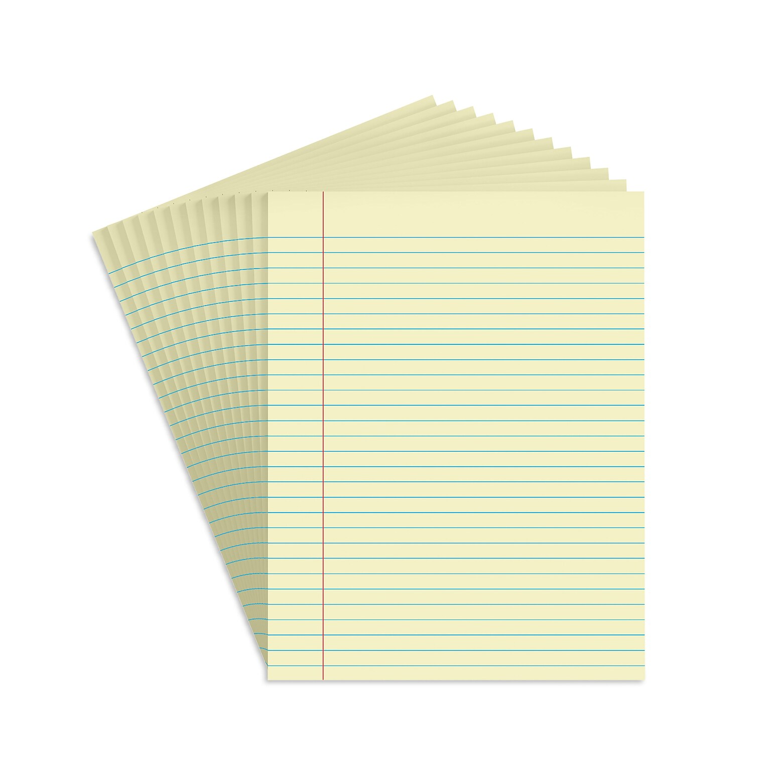 Staples Notepads, 8.5 x 11, Wide Ruled, Canary, 50 Sheets/Pad, Dozen Pads/Pack (ST57295)