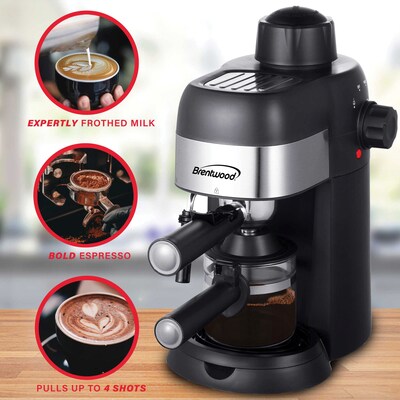 Brentwood 4-Cups Coffee & Espresso Machine, Black (BTWGA134BK)