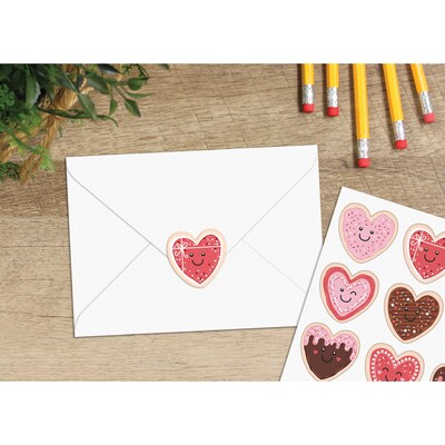 Teacher Created Resources Frosted Heart Cookies Stickers, 72/Pack, 12 Packs/Bundle (TCR6948-12)