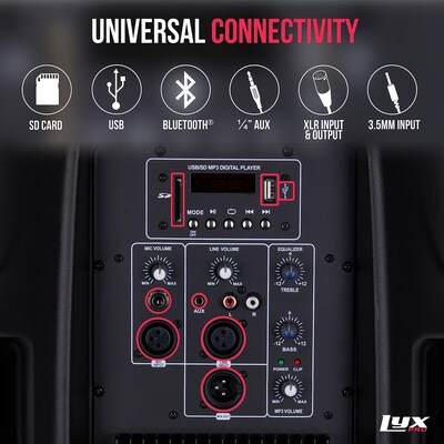 LyxPro 15 Inch Portable PA Speaker (LYXSPA15)