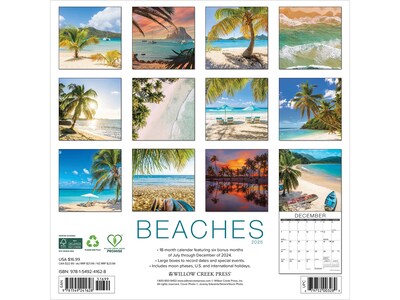 2025 Willow Creek Beaches 12 x 12 Monthly Wall Calendar (41628)