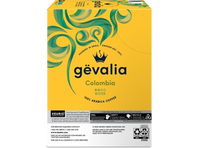 Gevalia Colombia Coffee Keurig K-Cup Pods, Medium Roast, 96/Box (5304CT)