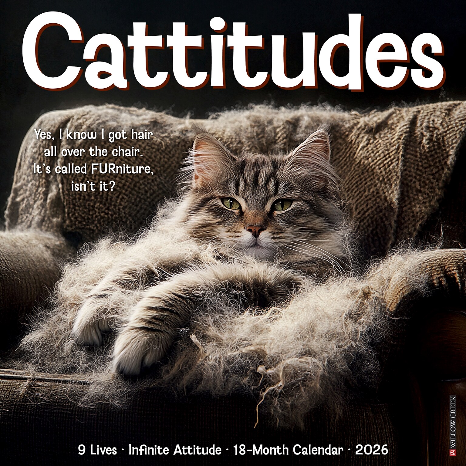 2026 Willow Creek Cattitudes 12 x 12 Monthly Wall Calendar (56738)