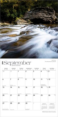 2026 BrownTrout North Carolina Wild & Scenic 12" x 12" Monthly Wall Calendar (9798330704910)