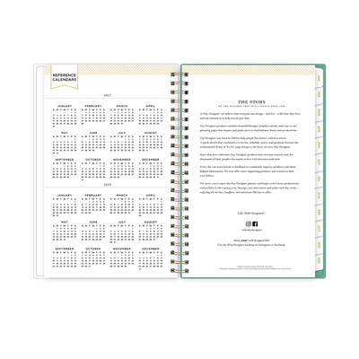 2027 Blue Sky Day Designer Peyton White 5" x 8" Calendar Year Weekly & Monthly Planner, Plastic Cover (103619-27)