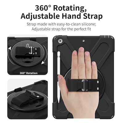 CODi iPad Essentials Bundle: Rugged Case 10.2" Case (9th/ 8th/7th Gen) + Screen Protector, Black (TK0000010)