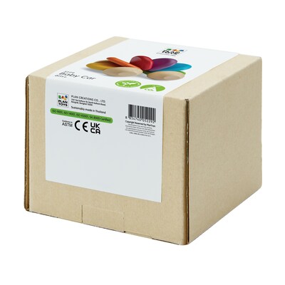 Plan Toys Wooden Baby Car Push Toy, Multicolored (PTS5229)