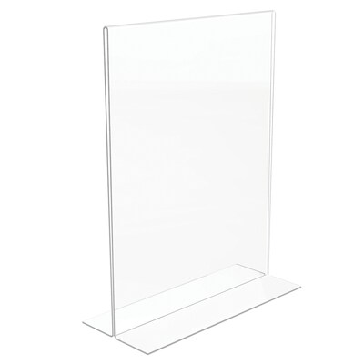 Quill Brand® Vertical Stand-Up Sign Holder, 11 x 8 1/2, Clear Plastic (ZS93035A)
