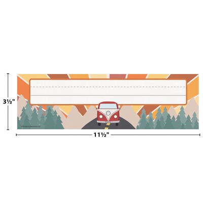 Teacher Created Resources Moving Mountains Road Trip School Name Plates, 11.5" x 3.5", 36/Pack, 6 Packs/Bundle (TCR9236-6)