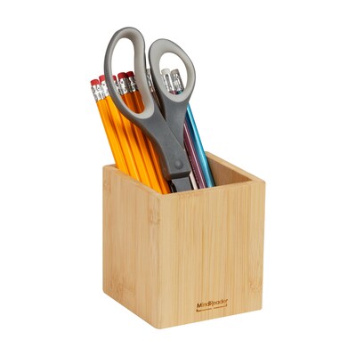 Mind Reader Wood Pen Cup Holder, Brown (BMPEN-BRN)