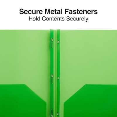Staples® 2-Pocket Presentation Folder with Fasteners, Green (26388)