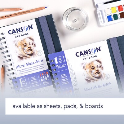 Canson Artist Series Mixed Media Sheet Bulk Pack, 24" x 18", White, 100 Sheets/Box (MCXC100516252)