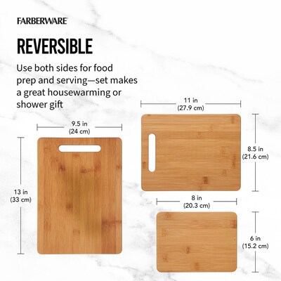 Farberware Bamboo Cutting Board Set, 3 Pieces (5190597)