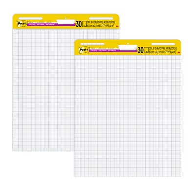 Post-it Super Sticky Easel Pad, 25 x 30, Grid Lined, 30 Sheets/Pad, 2 Pads/Carton (560)