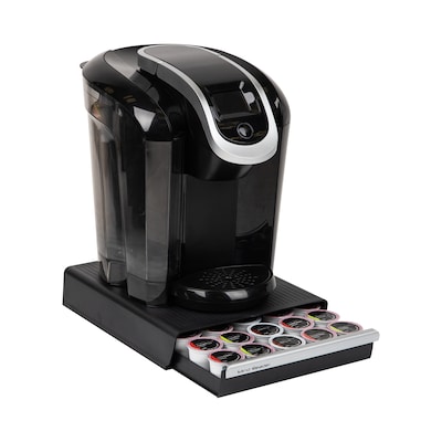 Mind Reader Plastic Coffee Pod Drawer Countertop Organizer, 30 Pod Capacity, Black (TRY30-BLK)