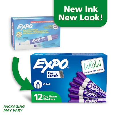 Expo Tank Dry Erase Markers, Chisel Tip, Purple, 12/Pack (80008DZ)