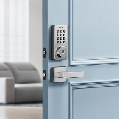 Philips Smart Wi-Fi Door Lock with Push Button Lighted Keypad and Lever Set