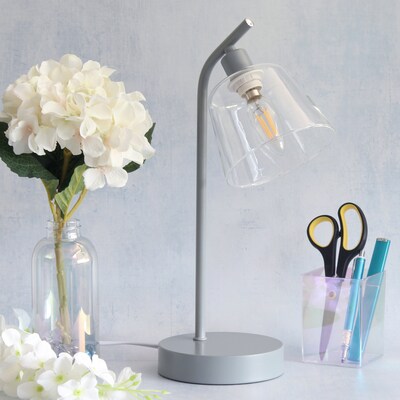 Simple Designs Sleek Essentials LED Desk Lamp, 15.75", Gray (LD1080-GRY)
