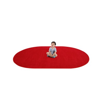 Joy Carpets Endurance Polyester 12' x 7'6" Oval Machine Tufted Rug, Red (80SS-07)