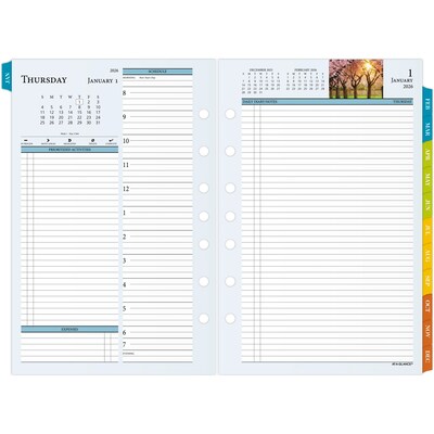 2026 AT-A-GLANCE Zenscapes 5.5" x 8.5" Daily & Monthly Refill Pages, Multicolor (281-225-26)