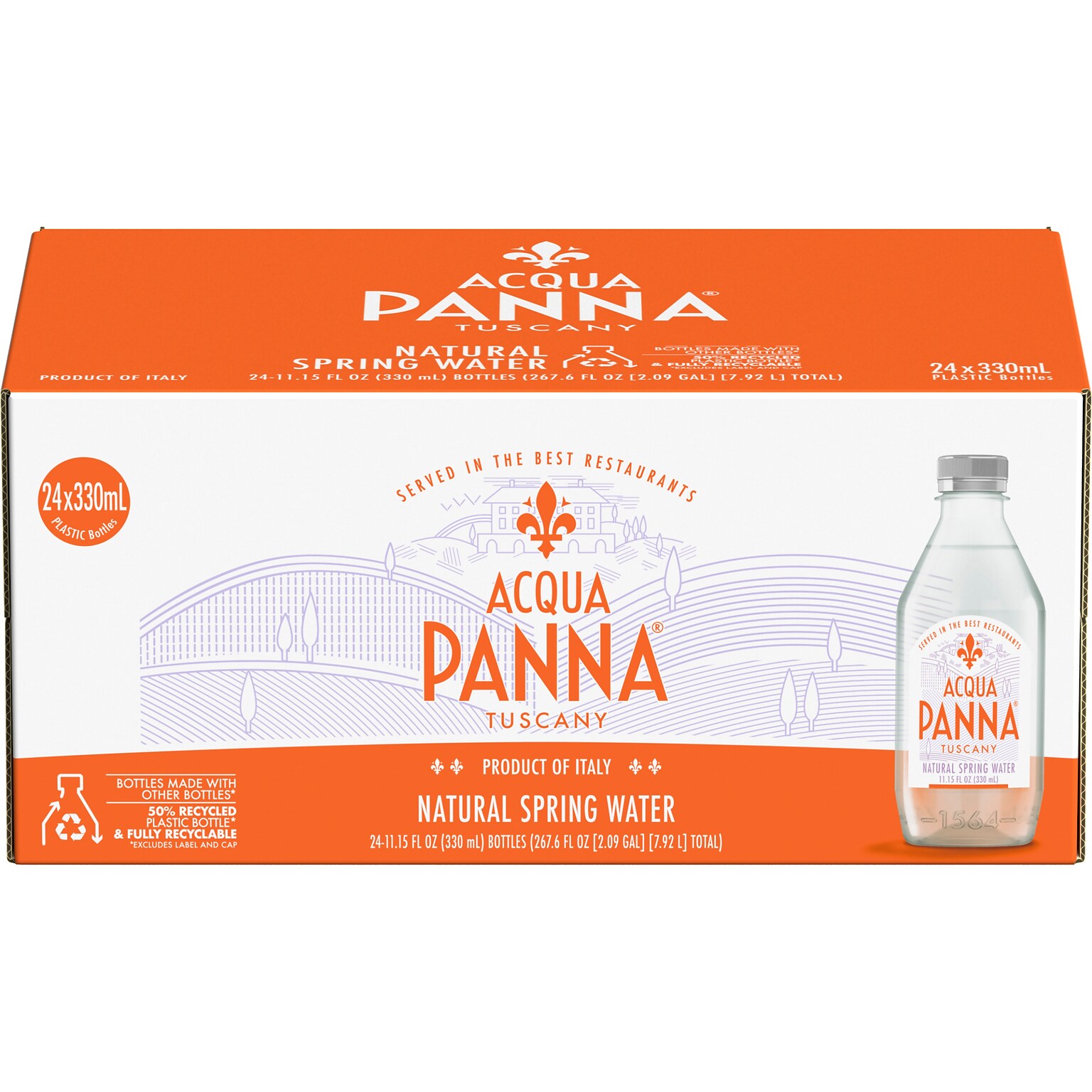 Acqua Panna Tuscany Natural Spring Water, 11.15 oz., 24 Bottles/Carton (12430408)