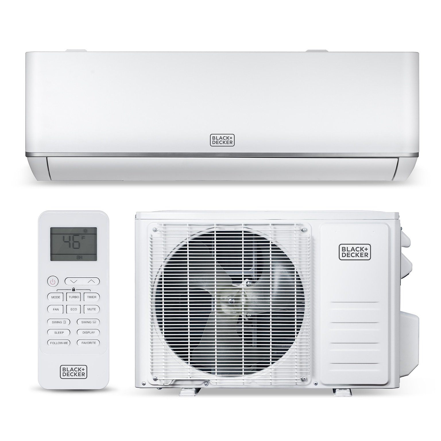 Black & Decker Mini Split 115-Volt 9000 BTU Wall Air Conditioner with Inverter & Remote, WiFi Enabled, White (BSA0915TC)