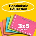 Post-it Notes, 3 x 5, Poptimistic Collection, Lined, 100 Sheet/Pad, 5 Pads/Pack (635-5AN)