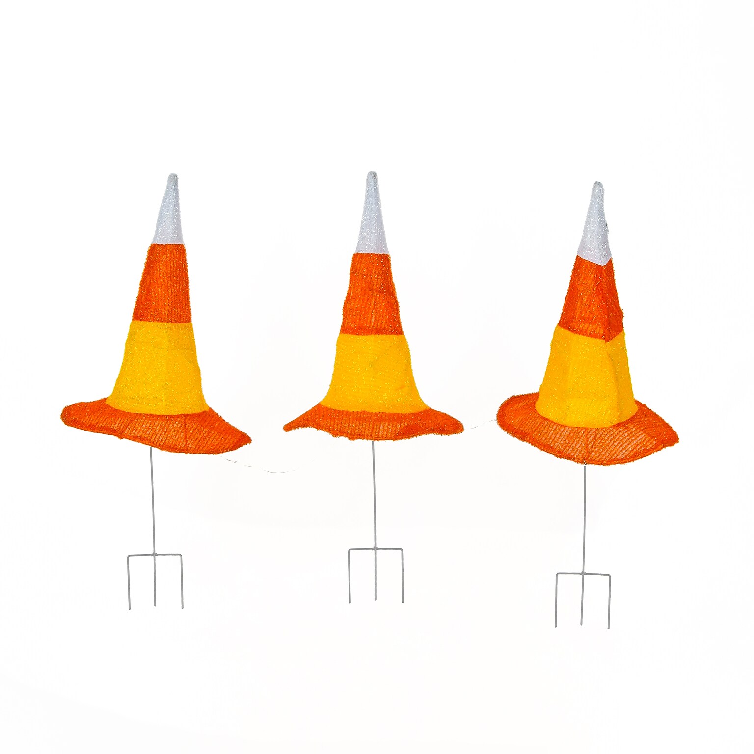 National Tree Company 23 Pre-Lit Candy Corn Witches Hat Garden Stakes (MZ17-B6618BC-1)