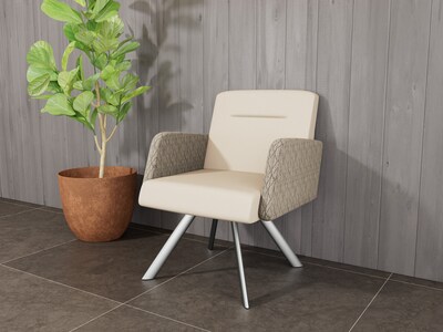 Lesro Willow Vinyl Lounge Chair, Patriot Plus Concrete/Adler Peppercorn (WL1101.SSV-02PPCN.03PPCN.04ADPN)
