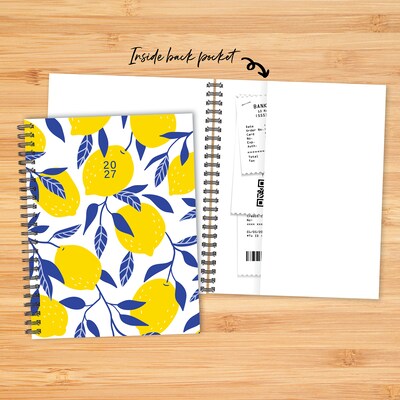 2027 Willow Creek Lemon Zest 6.5" x 8.5" Calendar Year Weekly & Monthly Standard Planner, Assorted Colors (67352)