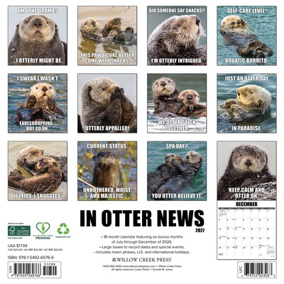 2027 Willow Creek In Otter News  12 x 12 Monthly Wall Calendar (60766)