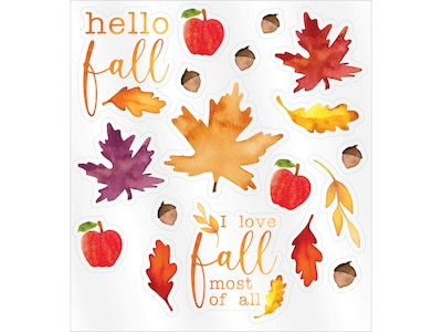 Amscan Fall Window Decals, Multicolor, 18/Set, 5 Sets/Pack (450812)