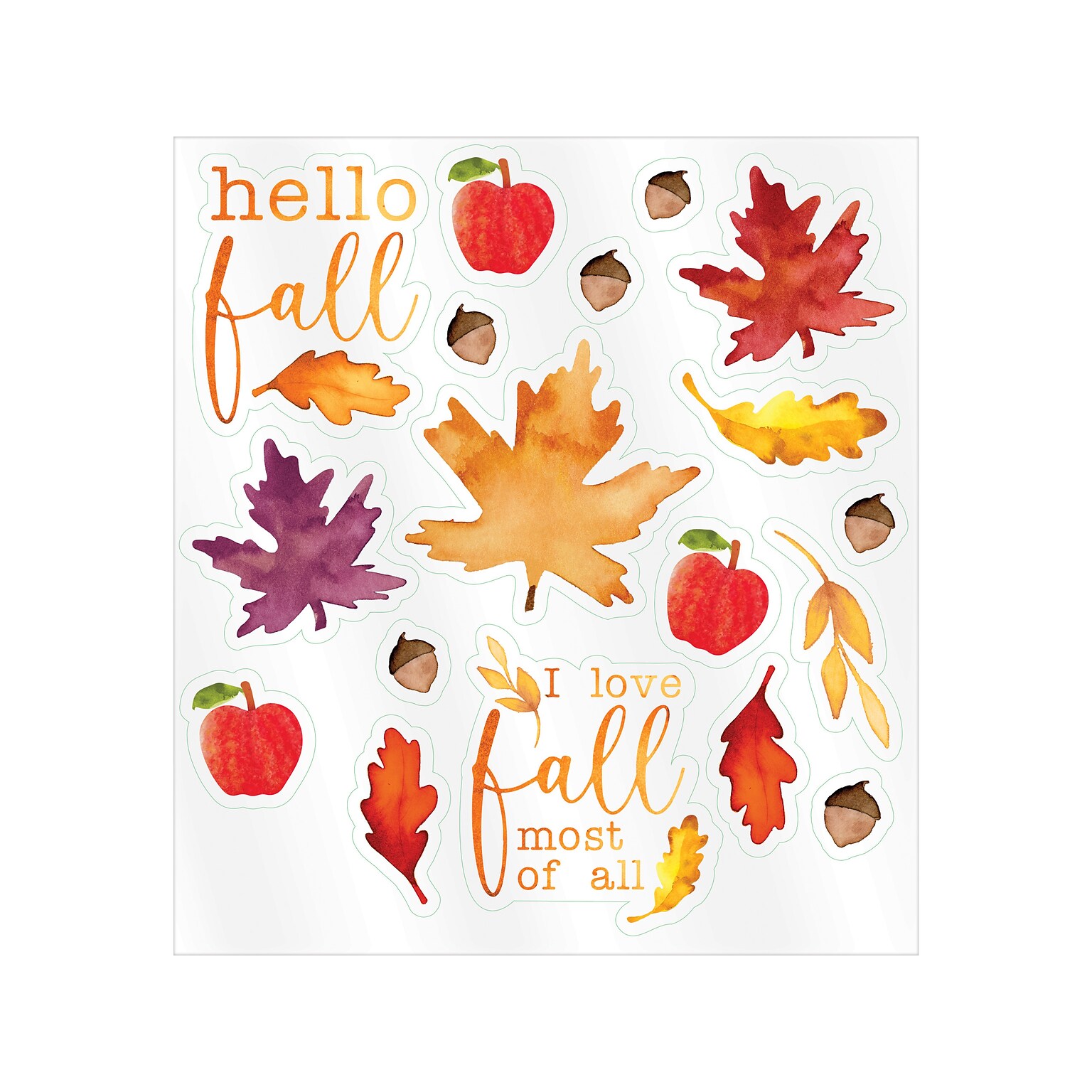 Amscan Fall Window Decals, Multicolor, 18/Set, 5 Sets/Pack (450812)