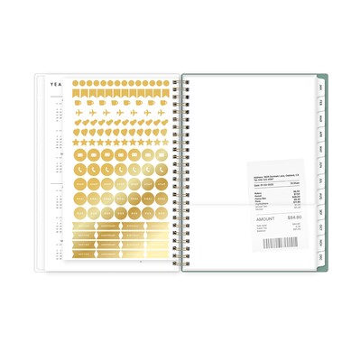 2027 Blue Sky Bespoke Letterpress Lake Flowers 5.875" x 8.625" Calendar Year Weekly & Monthly Standard Planner, Plastic Cover