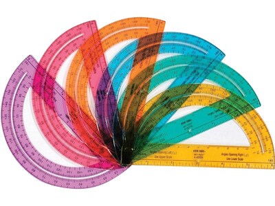 hand2mind Rainbow Protractors, 24/Set (75666)