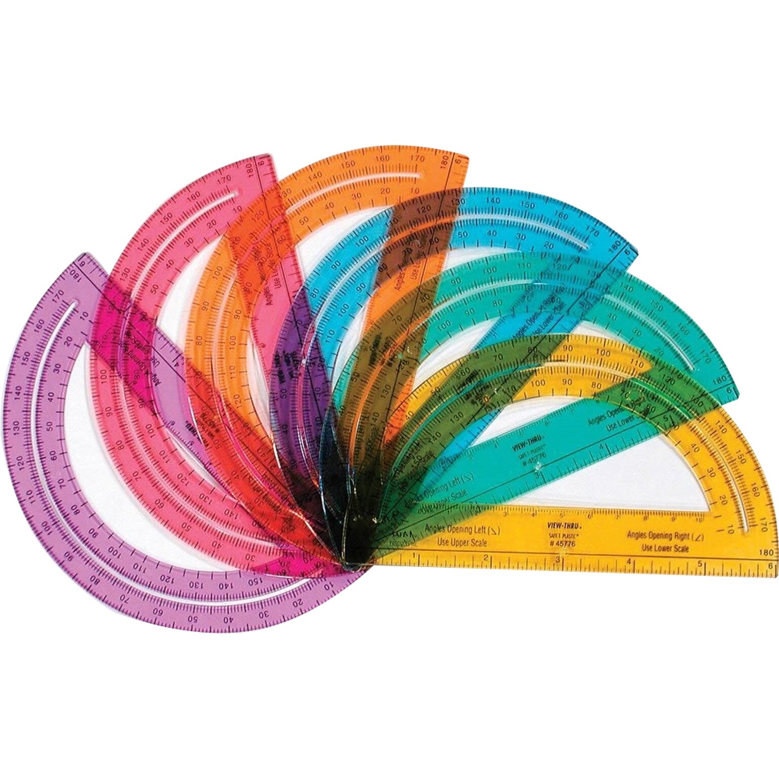 hand2mind Rainbow Protractors, 24/Set (75666)