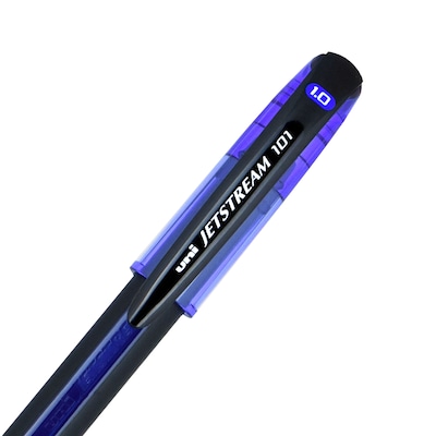 Uni-Ball Jetstream 101 Ball Point Pens, Bold Point, Blue Ink, 12 Pack