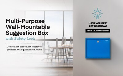 AdirOffice Steel Multipurpose Drop Box Interoffice Mailbox, Large, Blue (631-03-BLU-PKG)