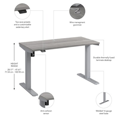 Bush Business Furniture Move 40 Series 48"W Electric Height Adjustable Standing Desk, Platinum Gray/Cool Gray (M4S4824PGSK)