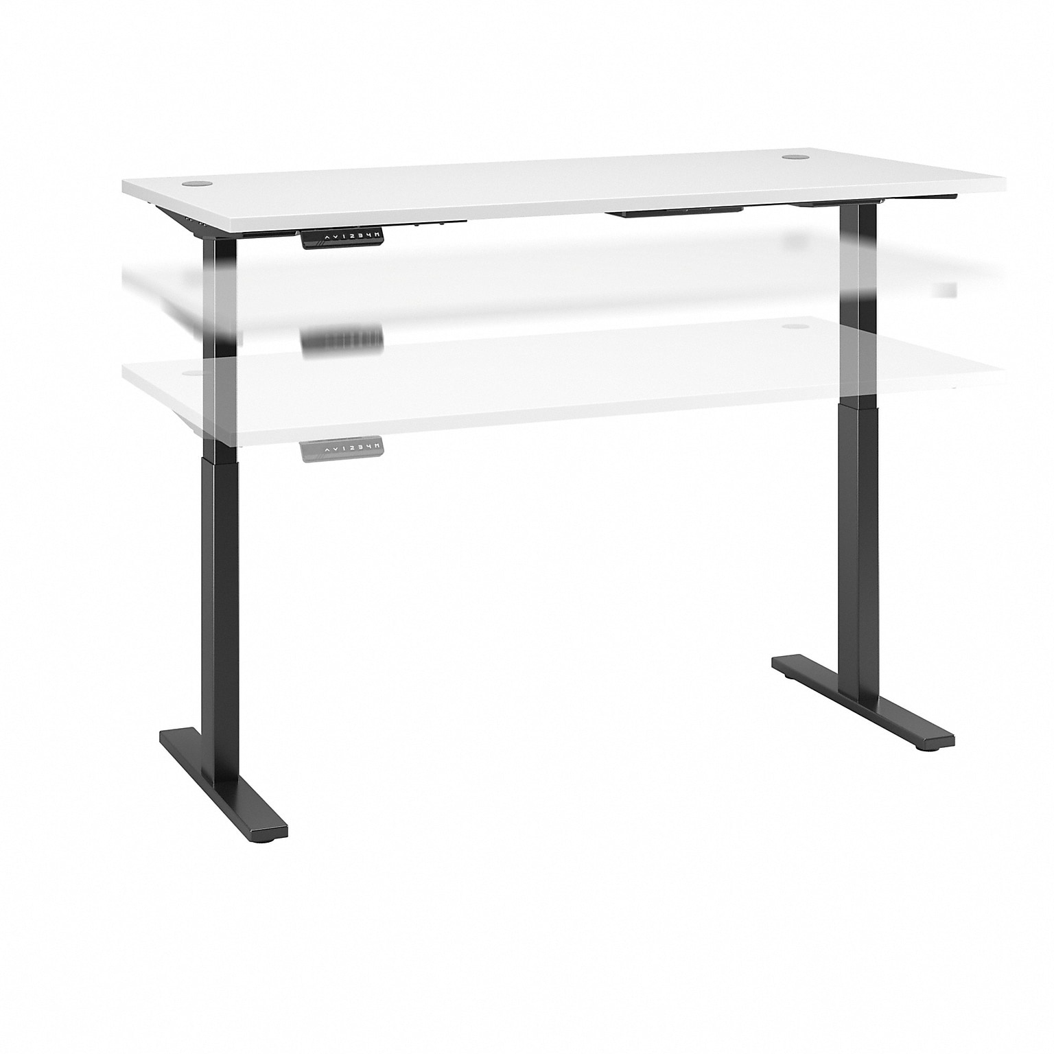 Bush Business Furniture Move 60 Series 72W Rectangular 27-47H Adjustable Standing Desk, White (M6S7230WHBK)