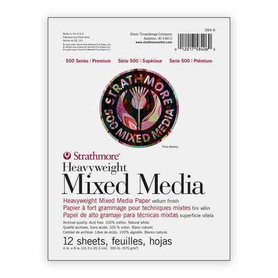 Strathmore 500 Series 6 x 8 Mixed Media Sketch Pad, 12 Sheets/Pad, 2/Bundle (STTP58461-2)